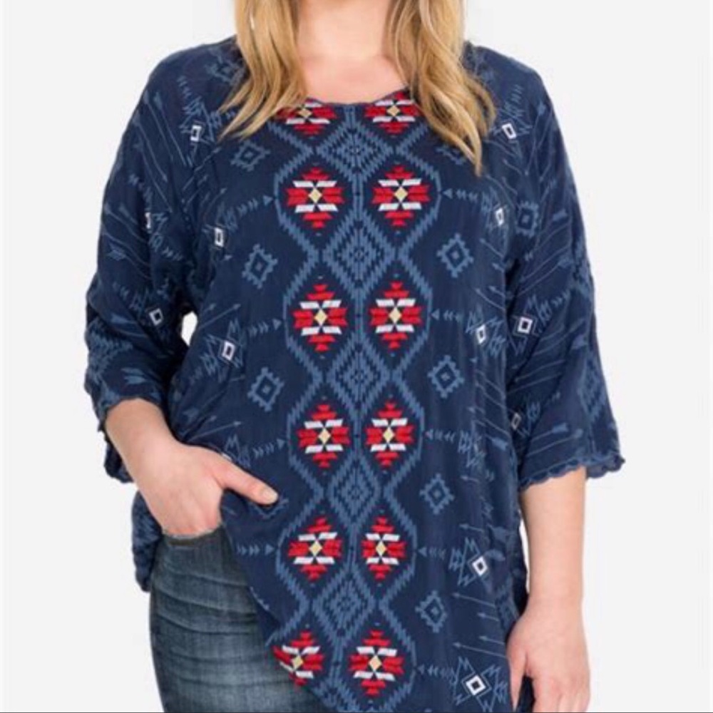 Johnny Was Asher Raglan Tunic NWOT size medium